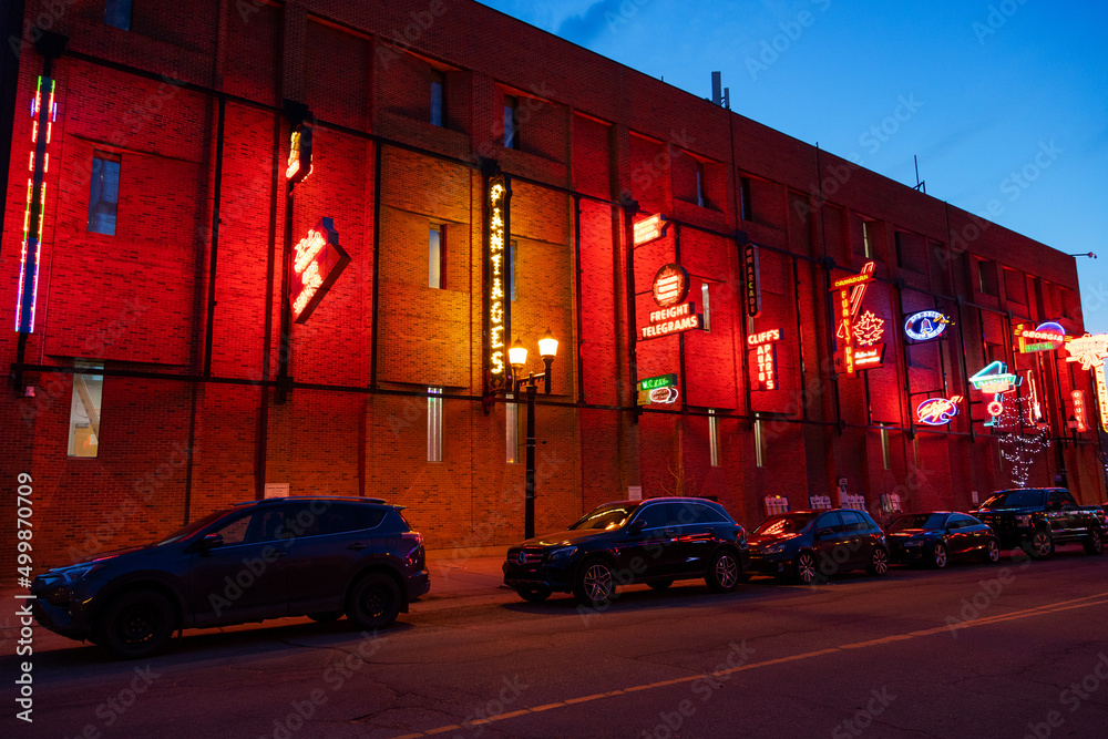 Outdoor Free Neon Sign Museum, a collection of historic neon signs from