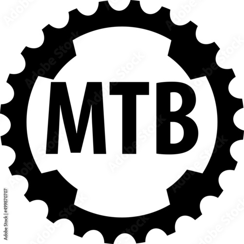 gear with MTB mountaint bike text svg vector symbol logo monogram for t shirt design cutfile for cricut and silhouette 