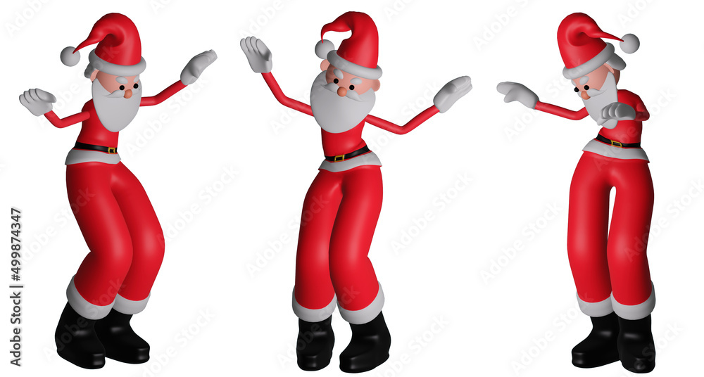 Dancing Santa Claus. 3D rendering, 3D illustration. Dancing Santa Claus. 3D rendering, 3D illustration.