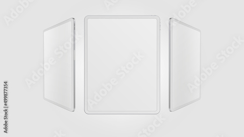 White Tablet from Different Angles. Editable Mockup. Vector illustration