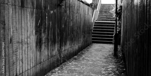 black and white stairs
