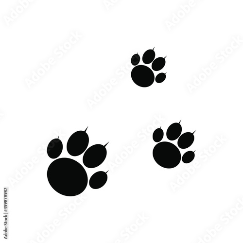 Dog and cat paw footprint vector icon