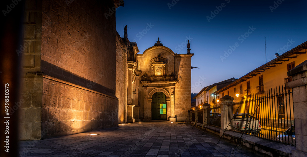 Cajamarca, Peru: Facade of the Cajamarca cathedral church