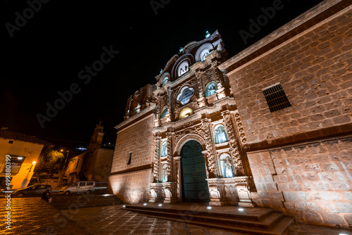 Cajamarca, Peru: Facade of the church of  