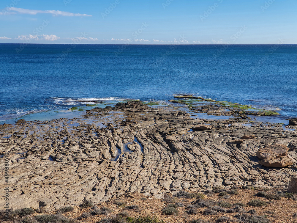 Vega Baja del Segura - Torrevieja - Paisajes de Cabo Cervera y espacio natural de calas junto al mar.