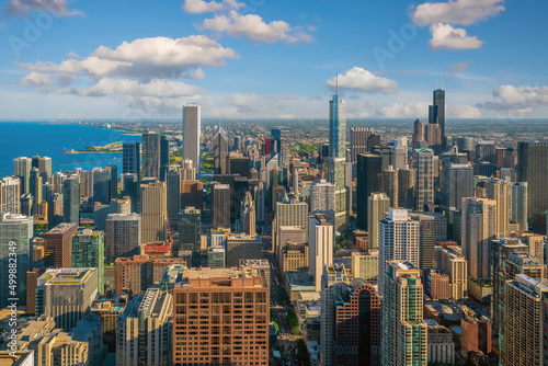 Chicago downtown skyline cityscape of USA