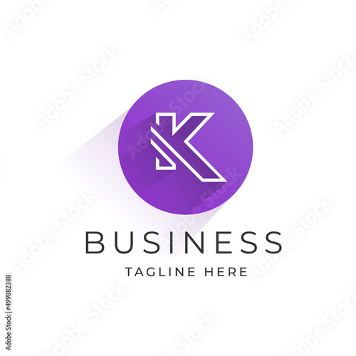 Free Download Letter K logo design template with circle shape style - GFXLoad