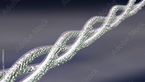 Collagen molecule amino acids triplet. 3D rendered illustration for the ad for wrinkle treatment technologies, beauty products,  skincare cosmetic © Olga Zinkevych