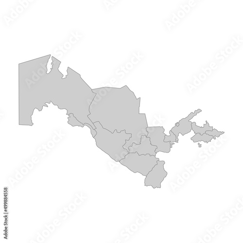 Outline political map of the Uzbekistan. High detailed vector illustration.