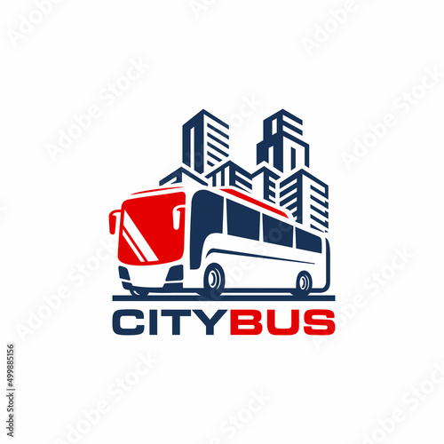 City bus logo design vector