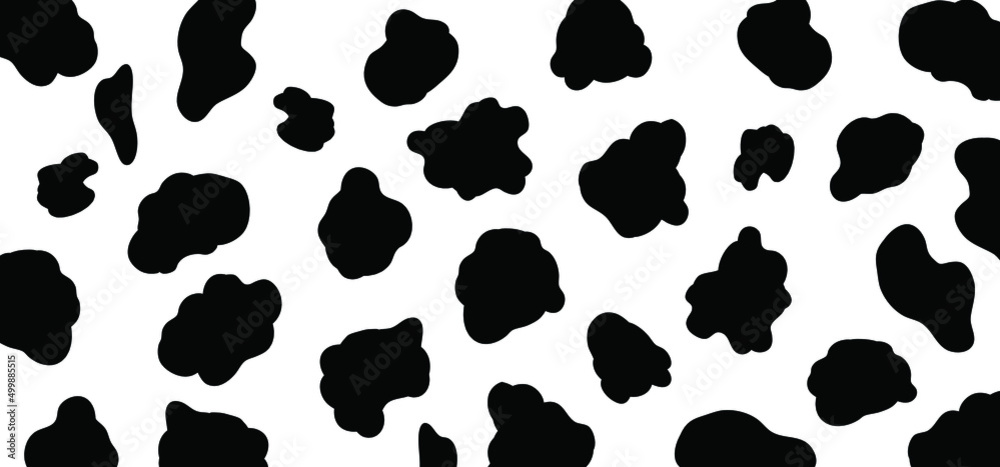 Cartoon cow skin pattern. Vector mottled seamless icon or symbol. Black and white logo. Animal skin print template. Retro fabric design. Cartoon cow skin pattern. Vector mottled seamless icon or symbol. Black and white logo. Animal skin print template. Retro fabric design.