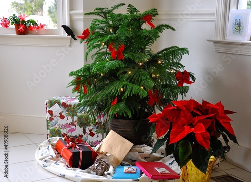 Decorated mini Christmas tree