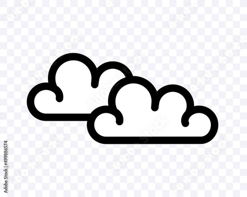 Weather forecast icon. Cloud icon. Vector clipart isolated on transparent background.