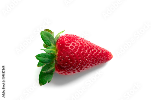 Ripe strawberries white background