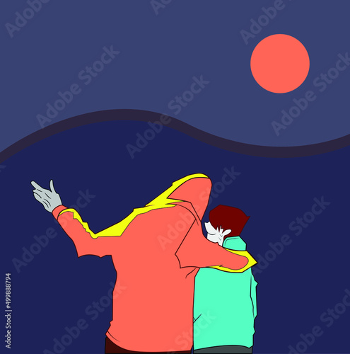 Friendship vector concept. Teenage boys friends design vector illustrator