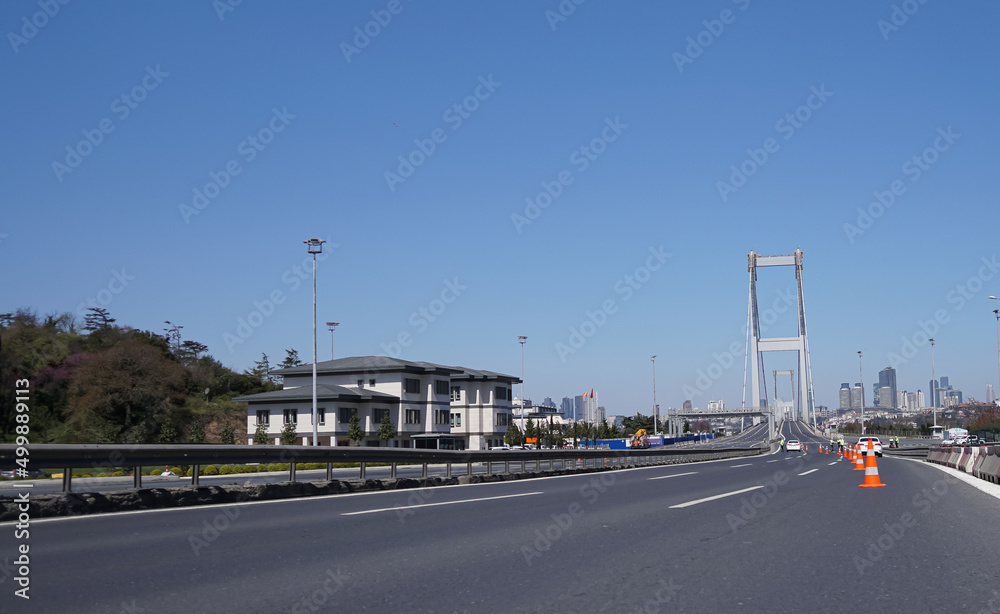 Bosphorus Bridge Istanbul, No Traffic                                       