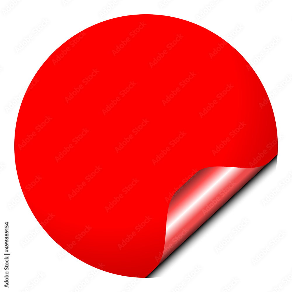 round label note banner with curl flip corner