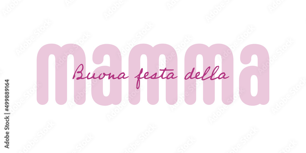 Italian text : Buona festa della Mamma, with pink text on a white background Italian text : Buona festa della Mamma, with pink text on a white background