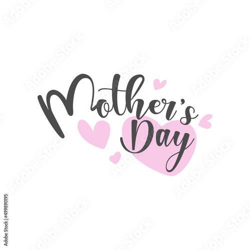 Happy mother's day lettering with hearts