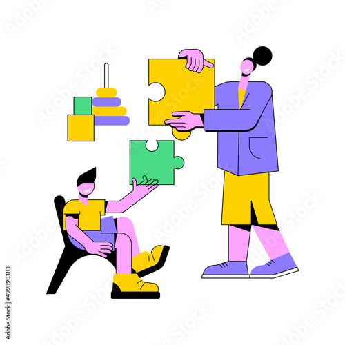 Social-emotional development abstract concept vector illustration. Preschool training, social skill development in early childhood, emotional management, kids training activity abstract metaphor.