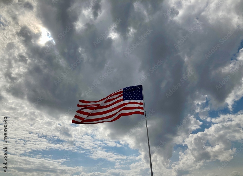 American flag waving in the wind American flag waving in the wind