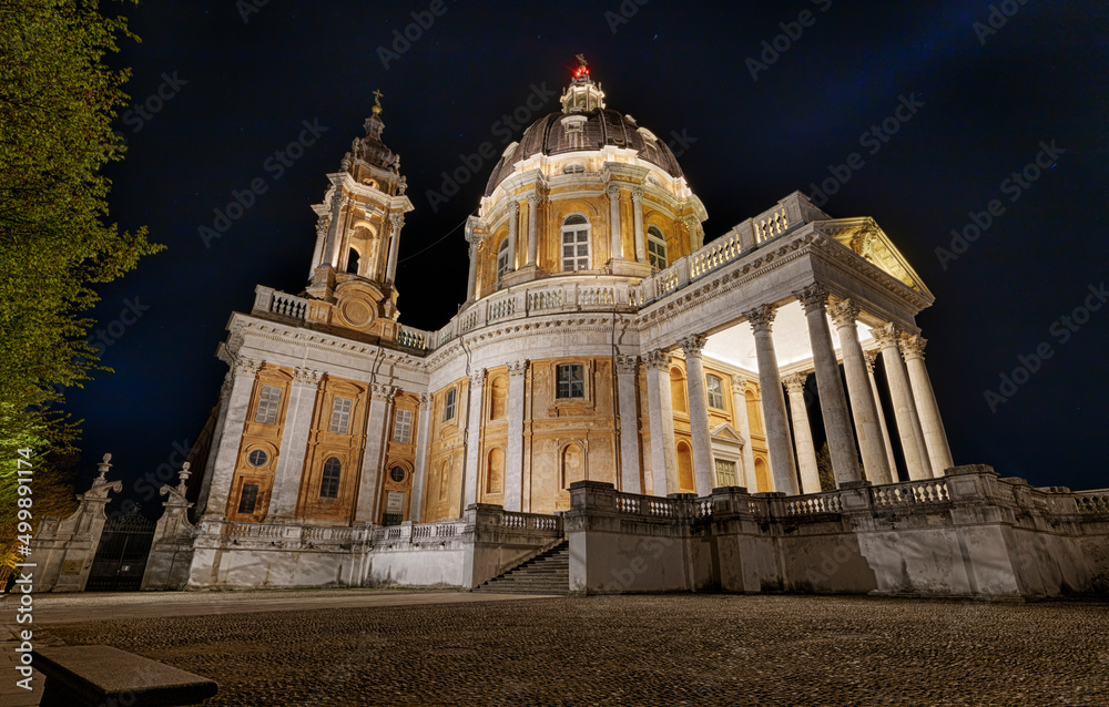 Superga Basilica in the night