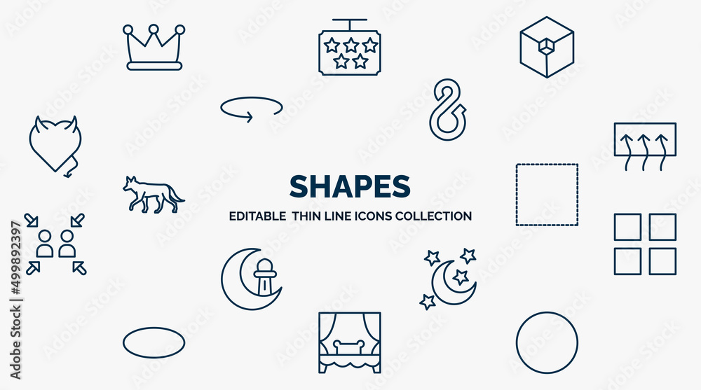 concept of shapes web icons in outline style. thin line icons such as ...