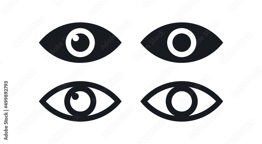 Simple design eye and eyesight, retina, scan eyes flat vector illustration.