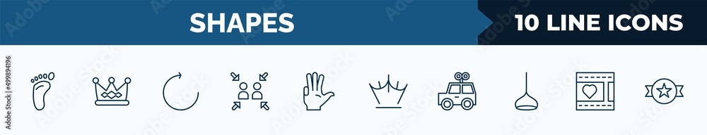 set of 10 shapes web icons in outline style. thin line icons such as ...