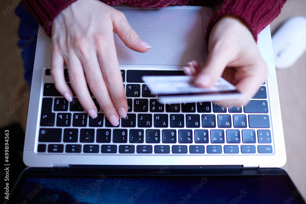 Online shopping concept, woman with credit card Online shopping concept, woman with credit card