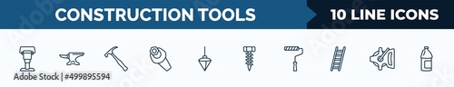 Fotografia set of 10 construction tools web icons in outline style