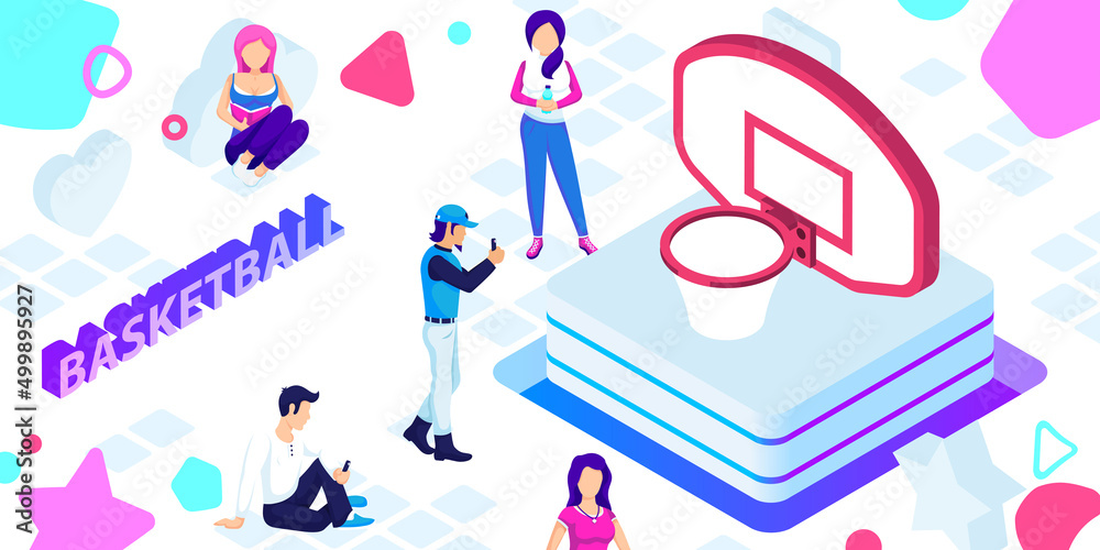 Basketball isometric design icon. Vector web illustration. 3d colorful concept Basketball isometric design icon. Vector web illustration. 3d colorful concept