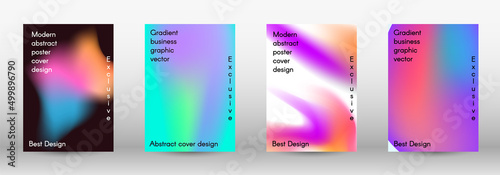 Set for liquid on colorful background.  Bright mesh blurred pattern in pink, blue, green tones.  Cover, poster, wallpaper. Colorful abstract texture. Poster design template.