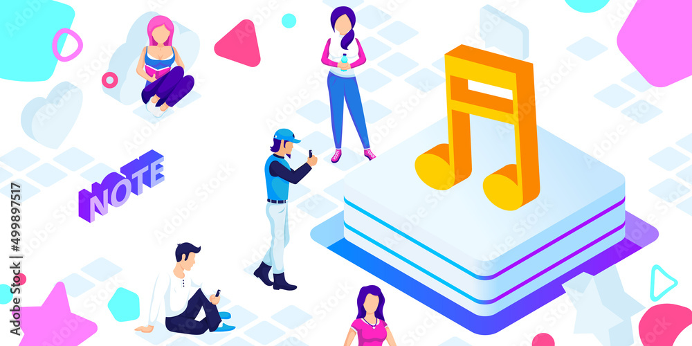 Note isometric design icon. Vector web illustration. 3d colorful concept