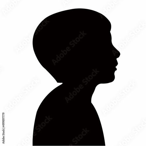 a boy head silhouette vector