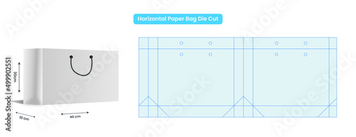 Horizontal pepper bag die cut design template Premium
