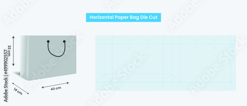 Horizontal pepper bag die cut design template Premium