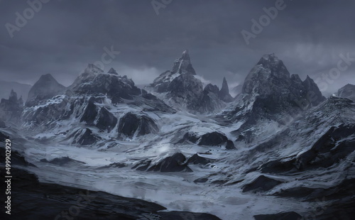 Fotografering Fantastic Winter Epic Magical Landscape of Mountains