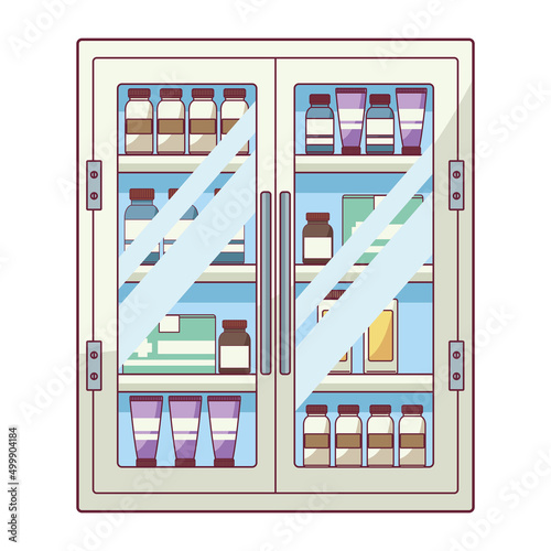shelving with medicines