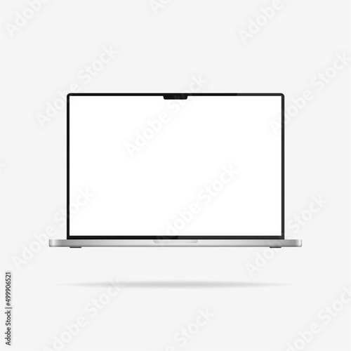 New Apple macbook pro Editorial illustration. Apple Macbook mockup isolated on white background. Apple device template. Vector editorial illustration. Rivne, Ukraine - January 9, 2022