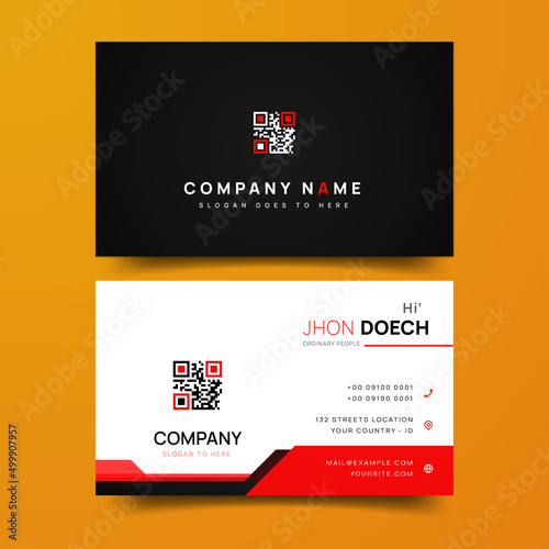 modern stylish black red business card template