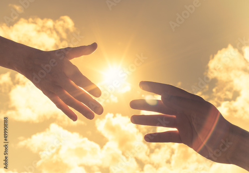 Hand reaching out for help 