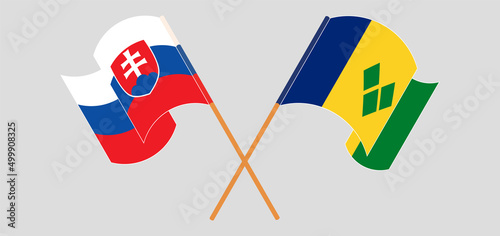 Photography Crossed flags of Slovakia and Saint Vincent and the Grenadines