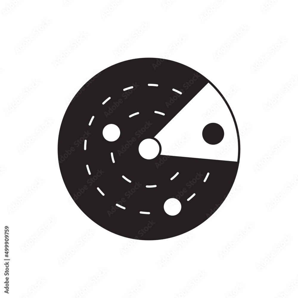 Radar, scan, sonar icon in black flat glyph, filled style isolated on white background Radar, scan, sonar icon in black flat glyph, filled style isolated on white background