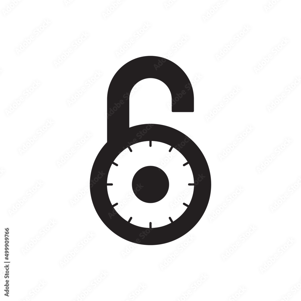 Padlock, protection, unlock icon in black flat glyph, filled style isolated on white background Padlock, protection, unlock icon in black flat glyph, filled style isolated on white background