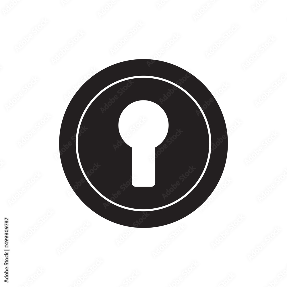 Keyhole icon in black flat glyph, filled style isolated on white background Keyhole icon in black flat glyph, filled style isolated on white background