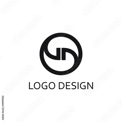 letter gn circle logo design template photo