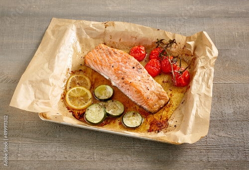 roasted salmon filet photo