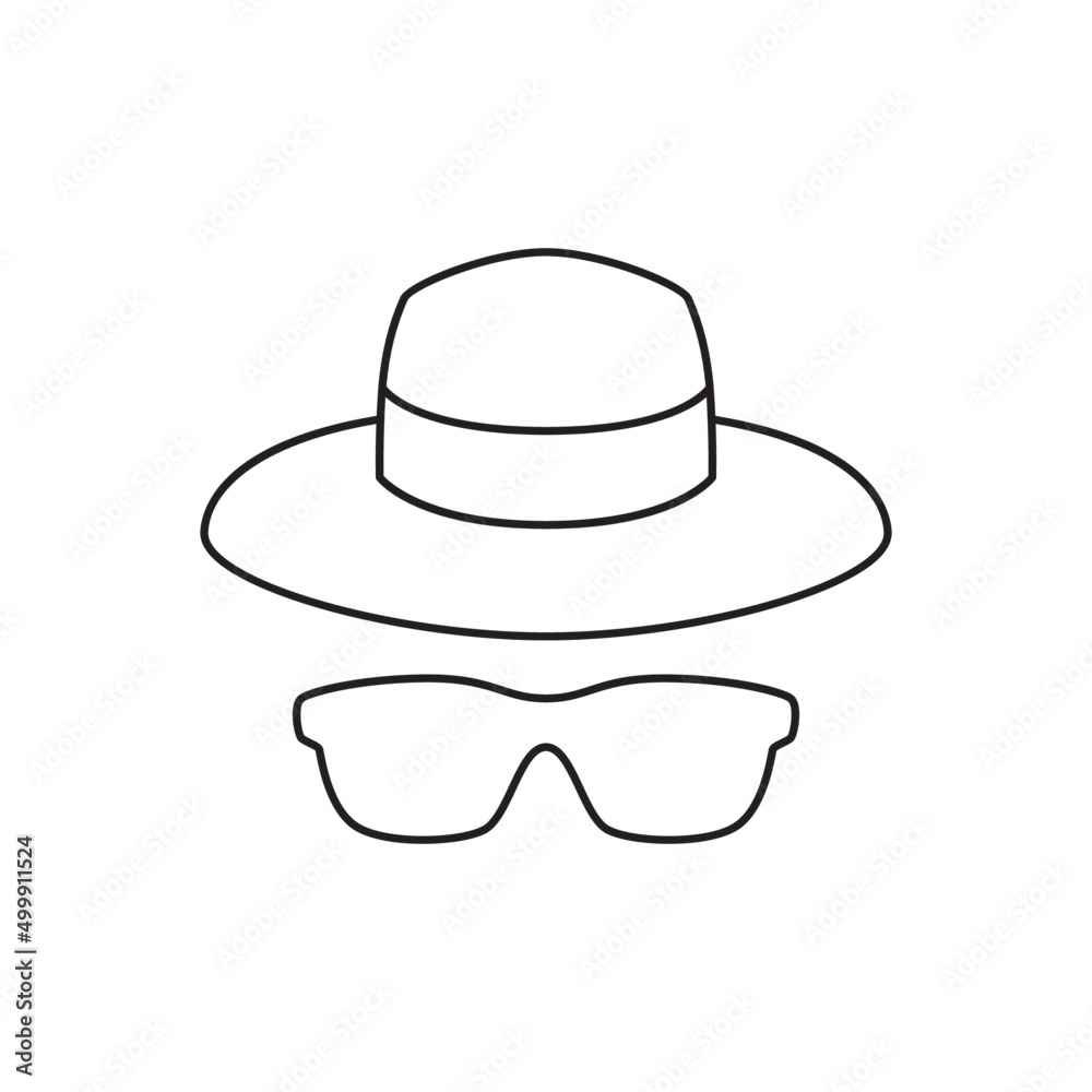 Incognito mask icon line style icon, style isolated on white background Incognito mask icon line style icon, style isolated on white background