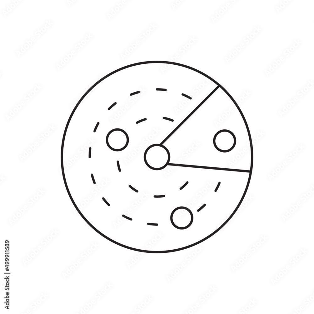 Radar, scan, sonar icon line style icon, style isolated on white background Radar, scan, sonar icon line style icon, style isolated on white background